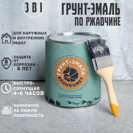 Фото грунт-эмаль бронецвет черная (бан 1,9 кг/6 шт)